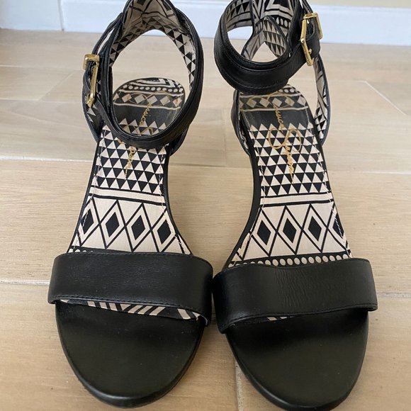 Jessica Simpson - Black Ankle Strap Open Toe Heels - Picture 1 of 5